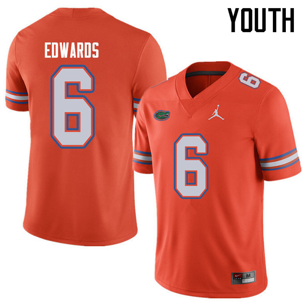 Jordan Brand Youth #6 Brian Edwards Florida Gators College Football Jerseys Sale-Orange